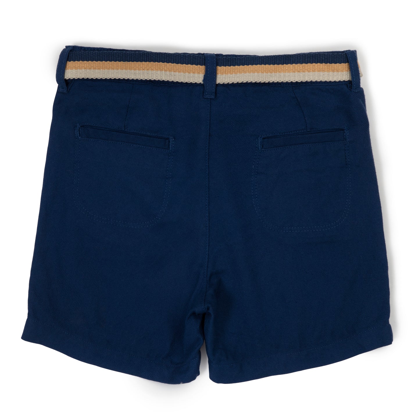 Deep Blue Oxford Shorts with Adjustable Belt Deep Blue Oxford Shorts with Adjustable Belt