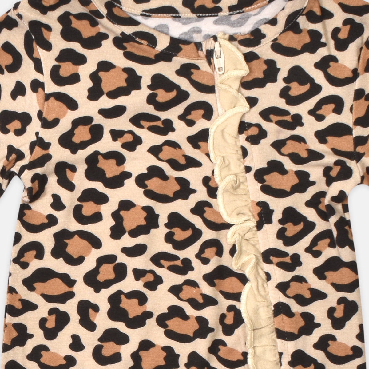 Wild Ones Ruffled Bamboo Zipper Footie Wild Ones Ruffled Bamboo Zipper Footie