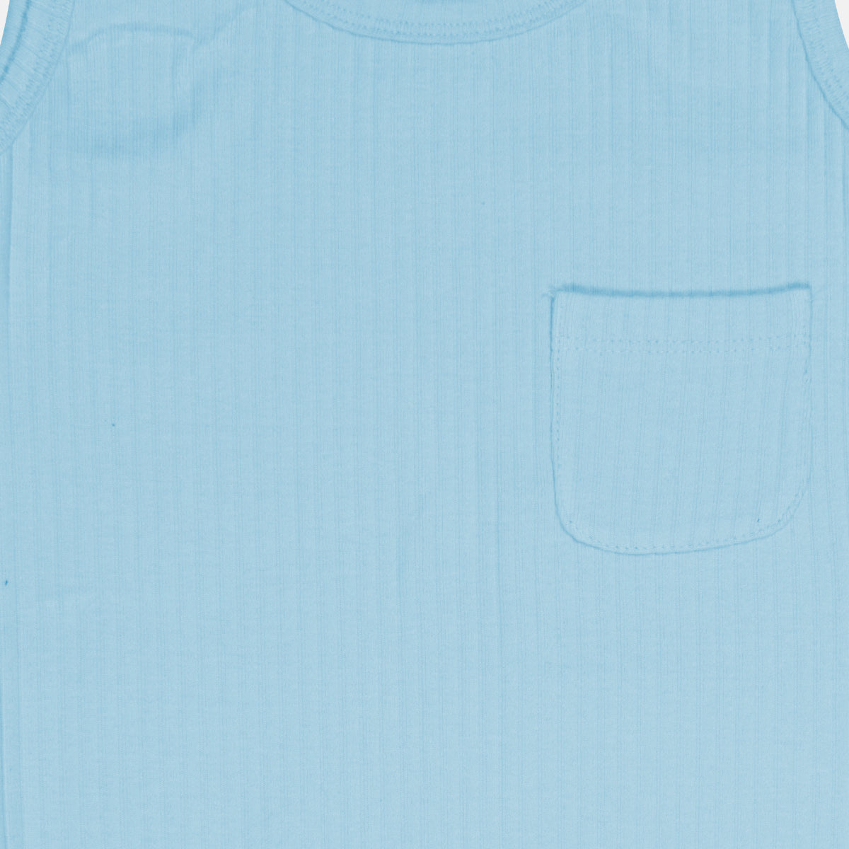 Powder Blue Sleeveless Ribbed Romper Powder Blue Sleeveless Ribbed Romper