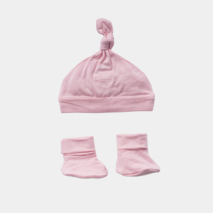 Coral Blush Bamboo Beanie & Booties