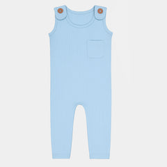 Powder Blue Sleeveless Ribbed Romper