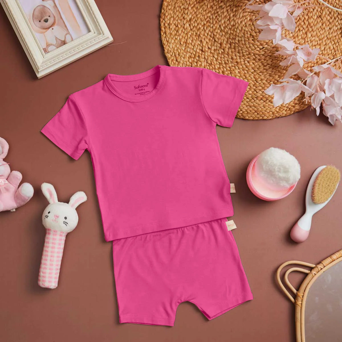 Sweet Pink Bamboo T-shirt & Shorts