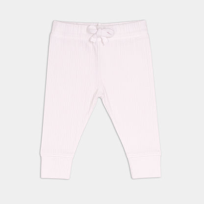 Sugar White Ribbed Bottoms