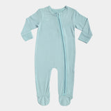 Aquifer Teal Bamboo Zipper Footie