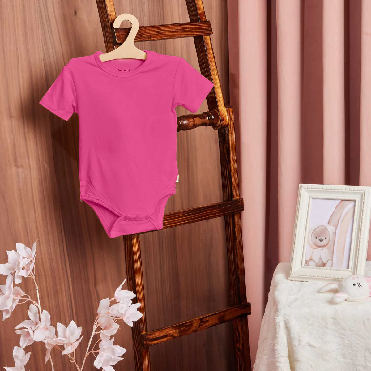 Sweet Pink Bamboo Short-Sleeved Bodysuit