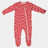 Animal Print Bamboo Zipper Footie