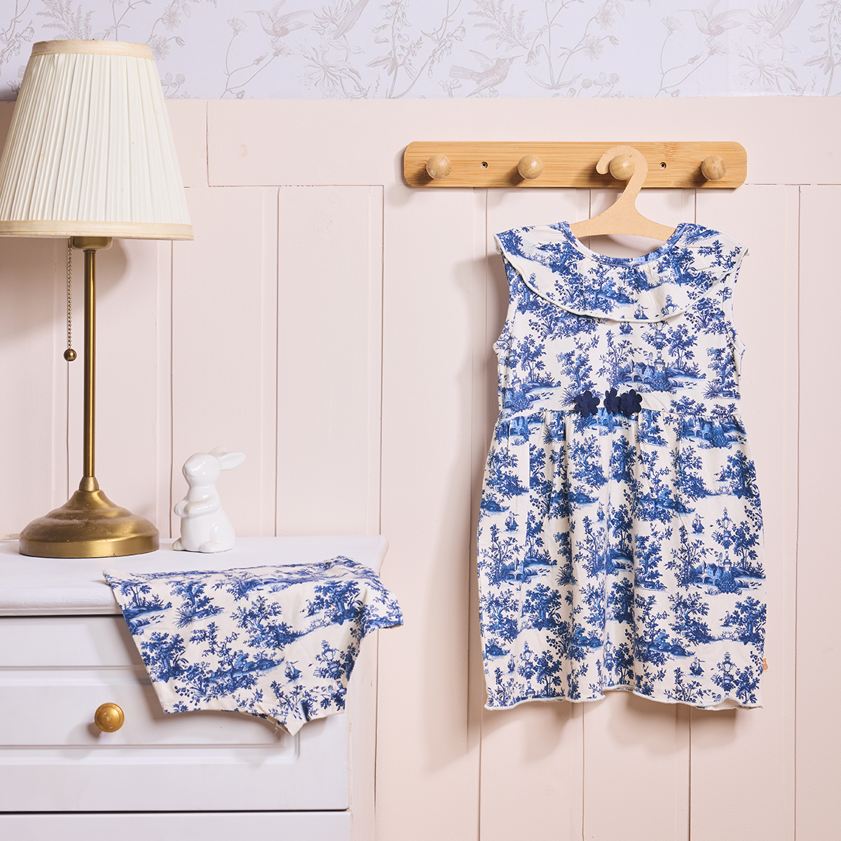 Vintage Toile Dress & Bloomers Set