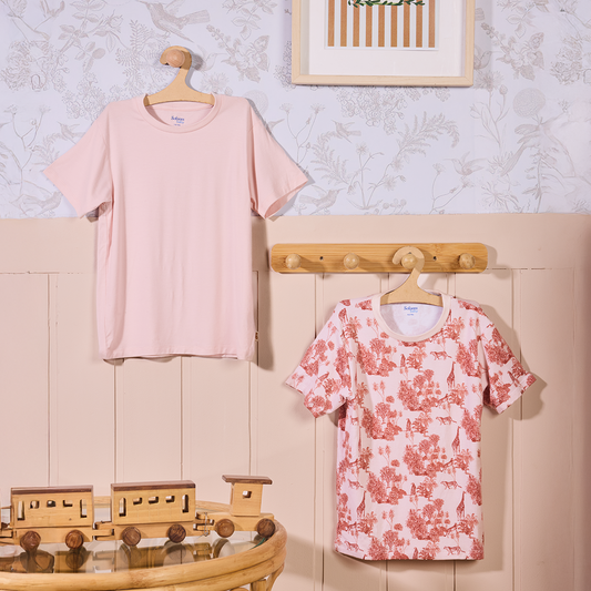 2 Pack Short Sleeve T-Shirts (Forest Fables Toile)