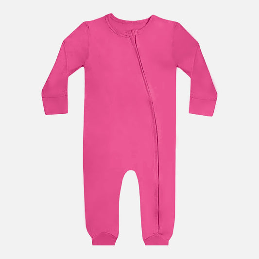 Sweet Pink Bamboo Zipper Footie