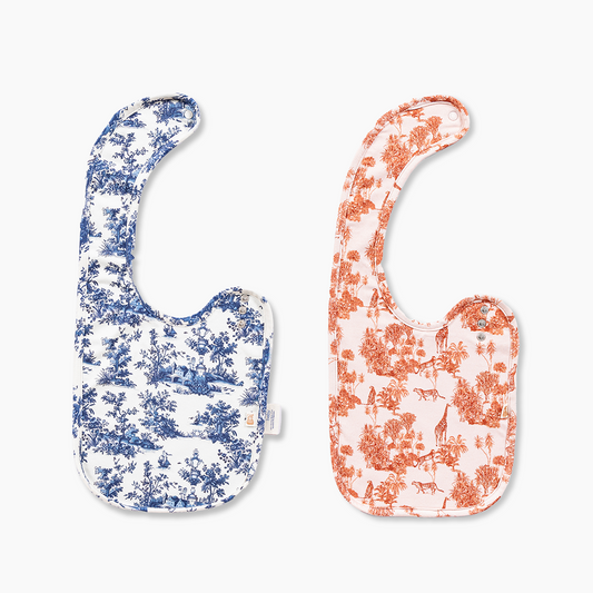 2 Pack Toile Bib Set