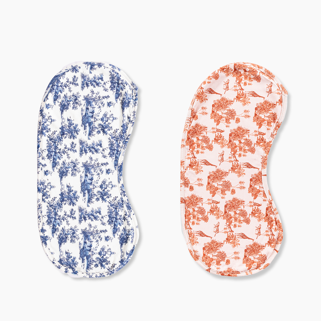 2 Pack Toile Burp Cloth Set