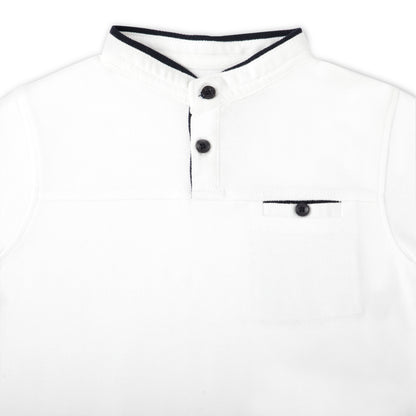 Cool White Pique Polo Tee