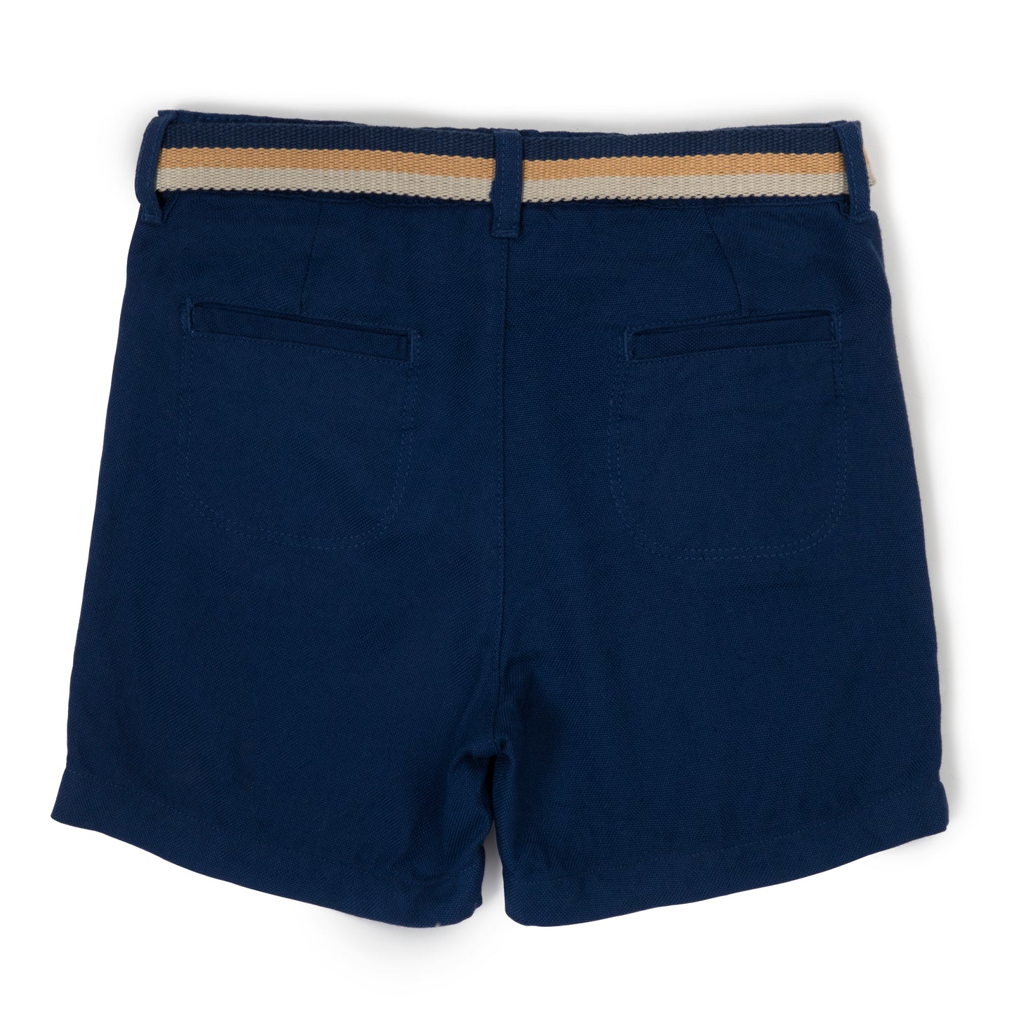 Deep Blue Oxford Shorts with Adjustable Belt