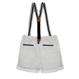 Pinstriped Oxford Shorts with Adjustable Suspenders