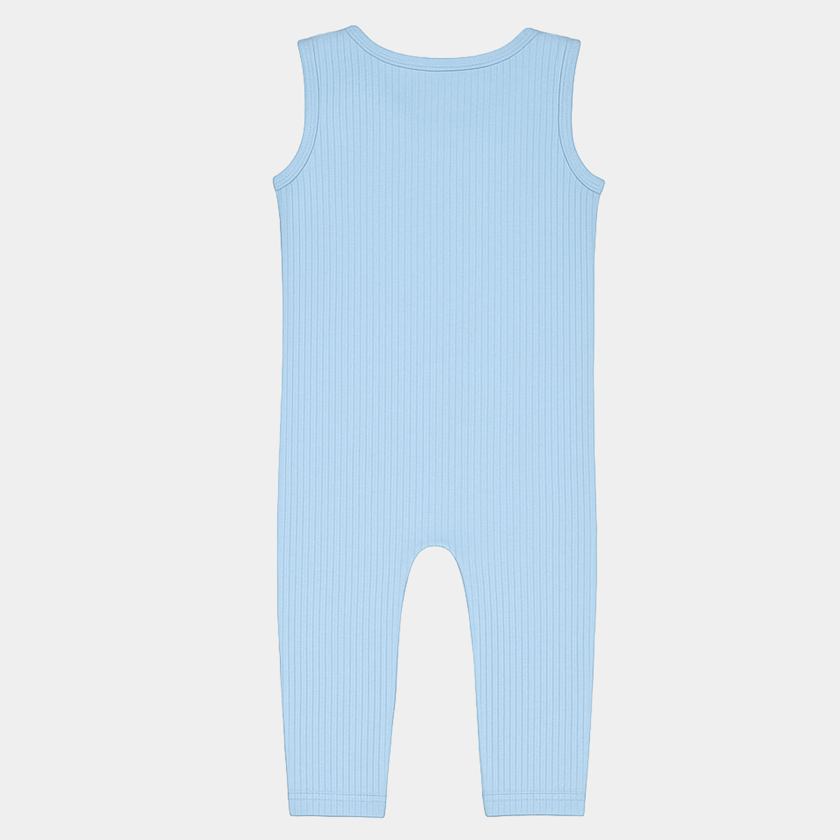 Powder Blue Sleeveless Ribbed Romper