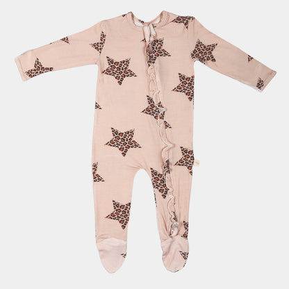 Young Star Ruffled Bamboo Zipper Footie
