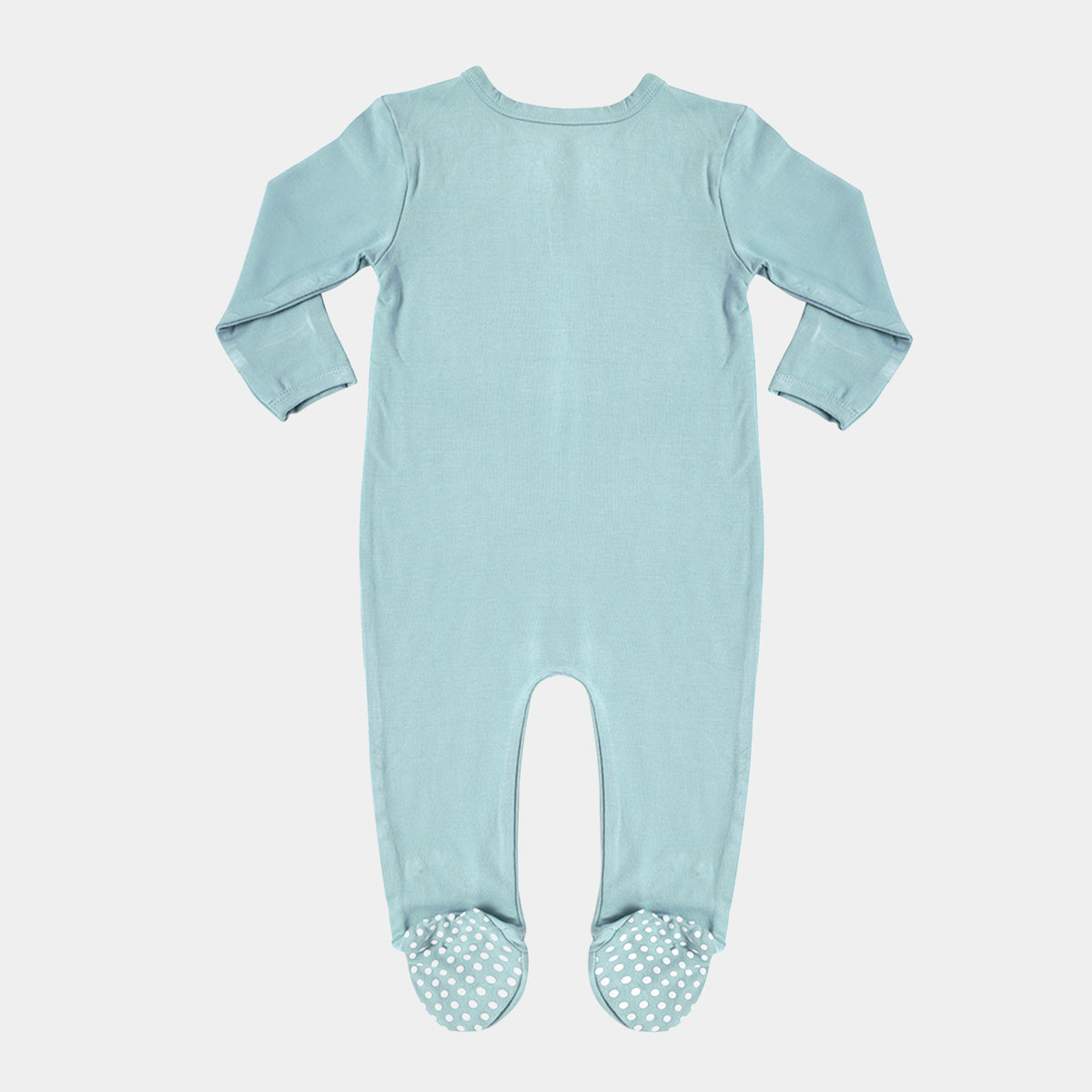 Aquifer Teal Bamboo Zipper Footie