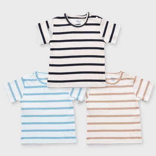 3 Pack Striped Ribbed T-shirt