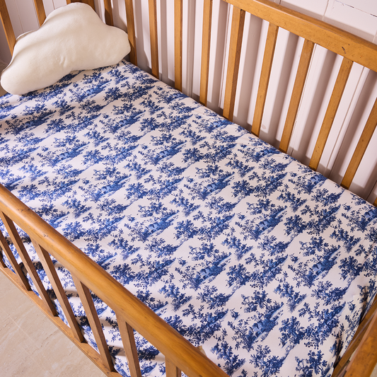Vintage Toile Bamboo Fitted Cot Sheet