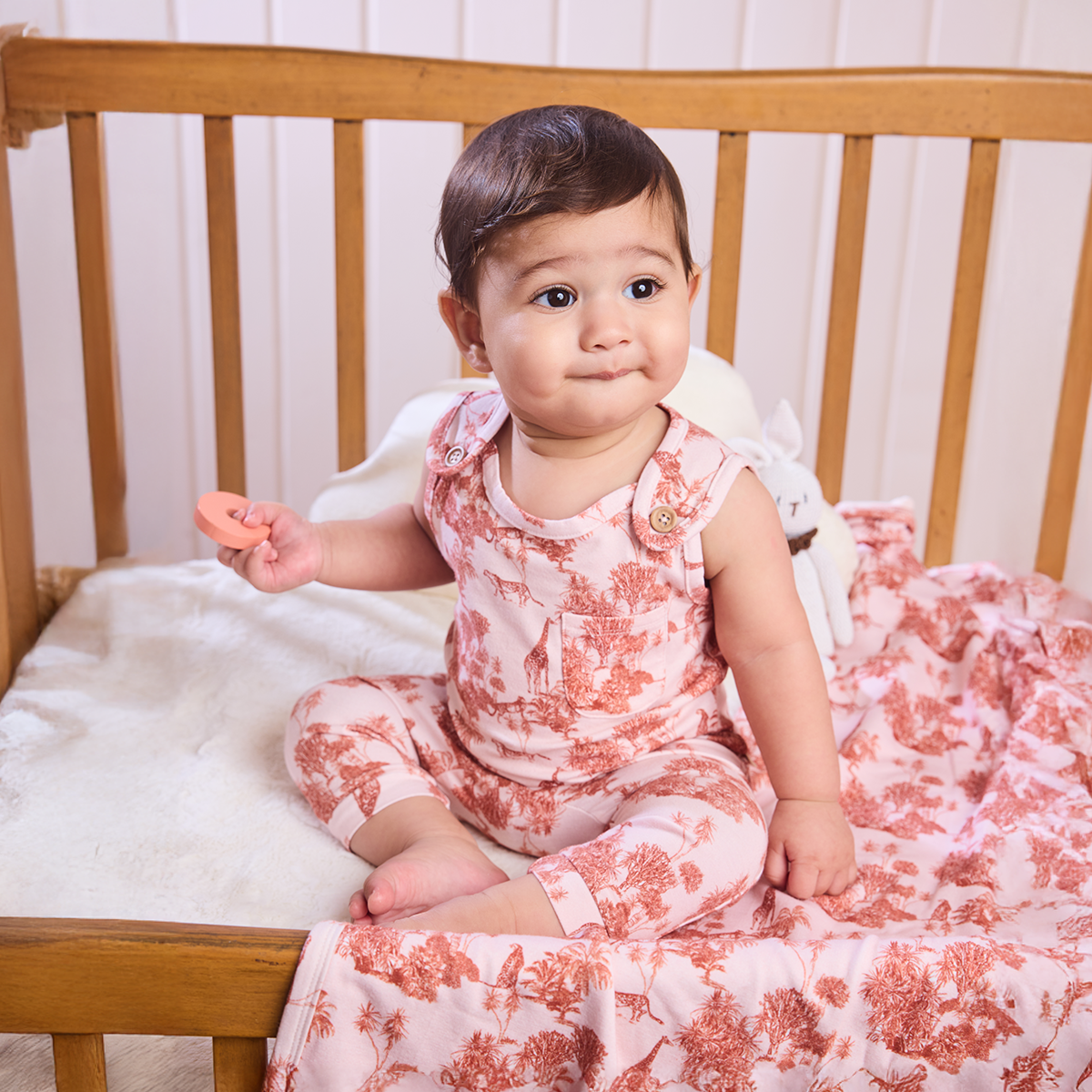 Forest Fables Toile Drop Crotch Romper