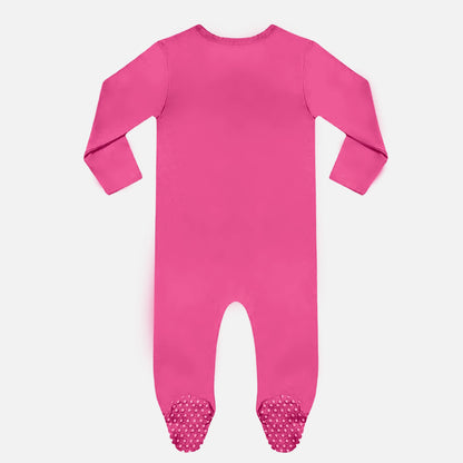 Sweet Pink Bamboo Zipper Footie