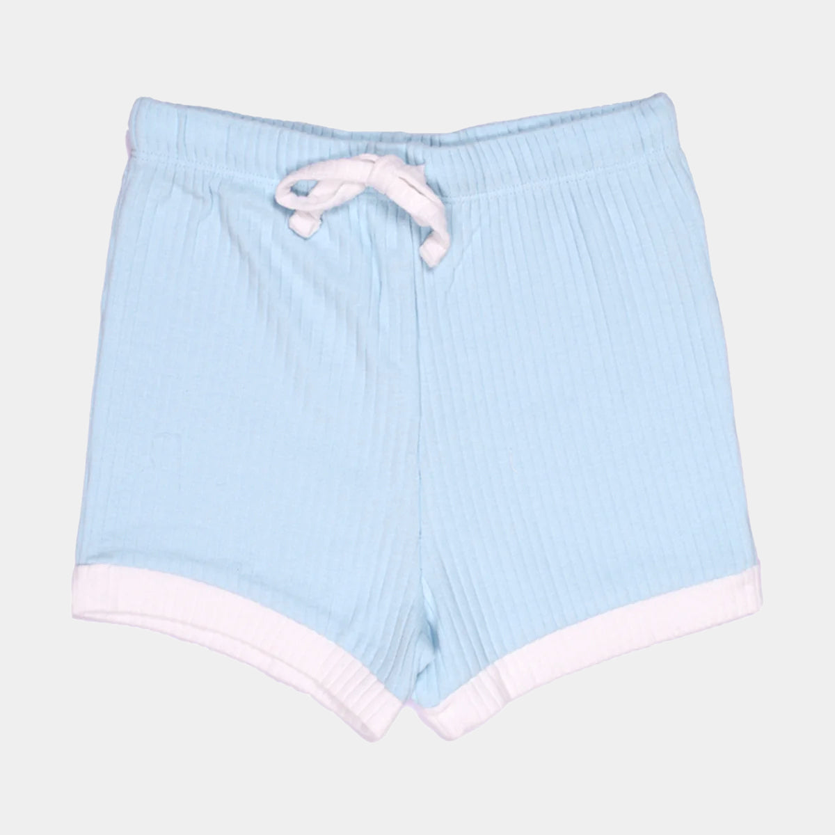 Powder Blue Ribbed Top & Shorts Set
