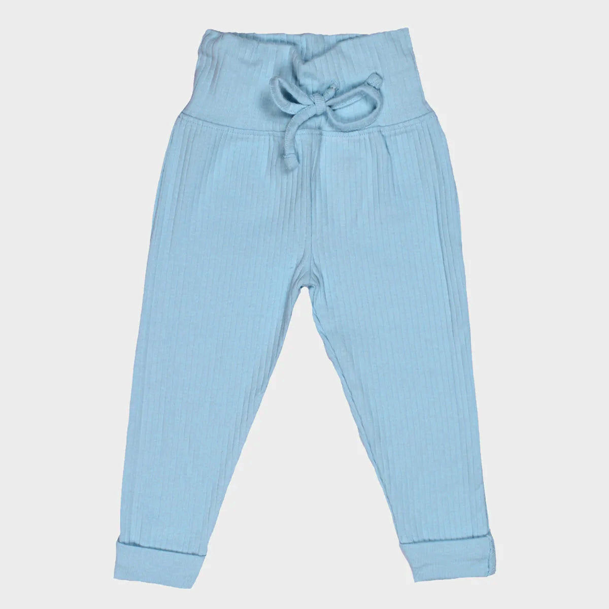 Powder Blue Long Sleeved Ribbed Top & Bottom Set