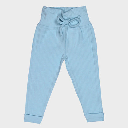 Powder Blue Long Sleeved Ribbed Top & Bottom Set