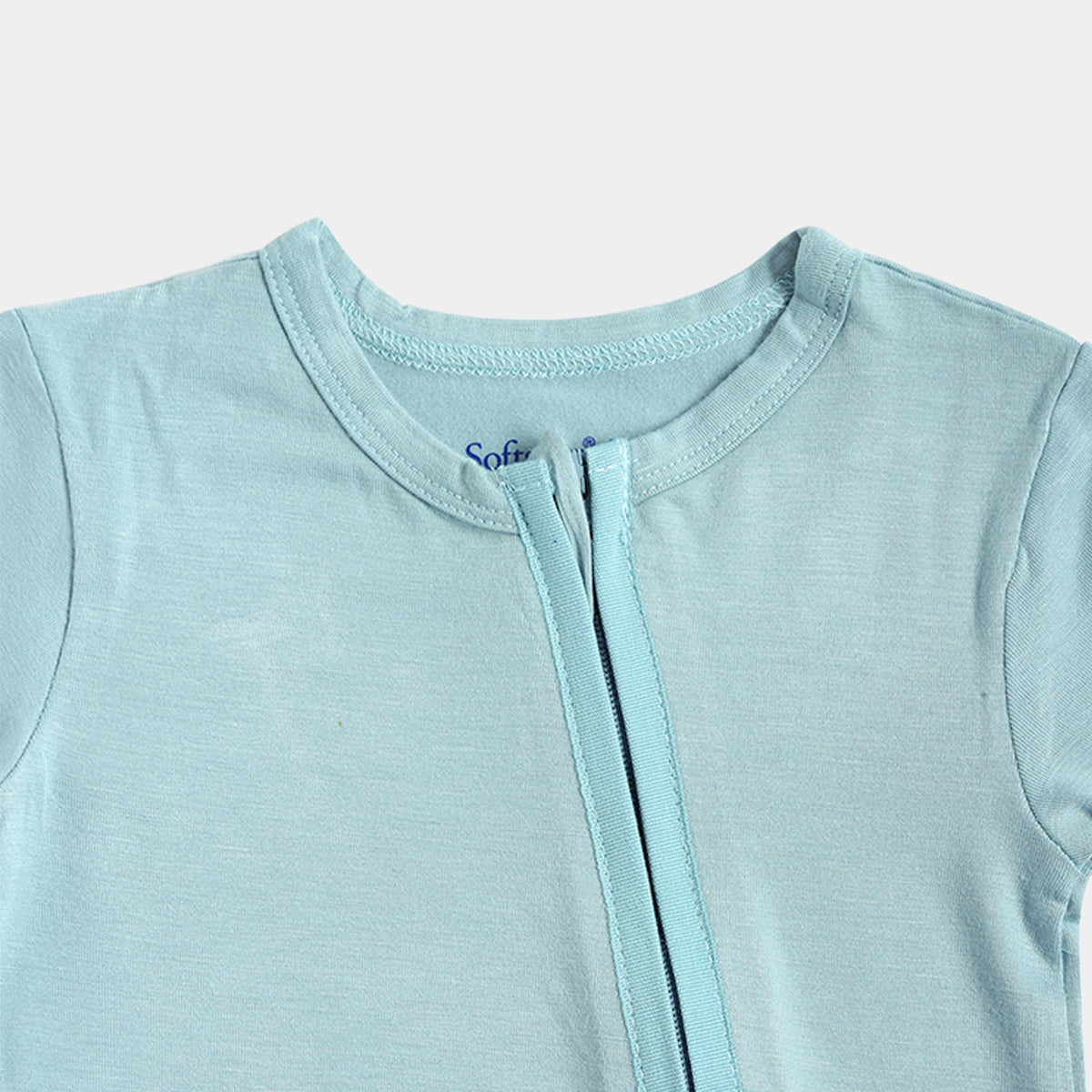 Aquifer Teal Bamboo Zipper Footie