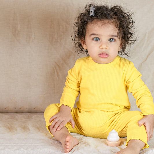 Warm Mustard Ribbed Romper