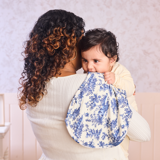 2 Pack Vintage Toile Bib & Burp Cloth