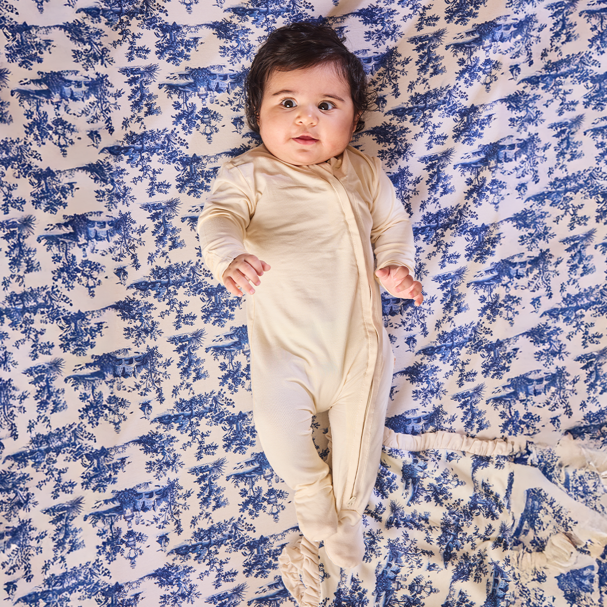 Vintage Toile Bamboo Fitted Cot Sheet