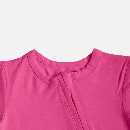 Sweet Pink Bamboo Zipper Footie
