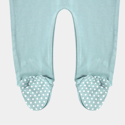Aquifer Teal Bamboo Zipper Footie