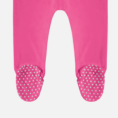 Sweet Pink Bamboo Zipper Footie