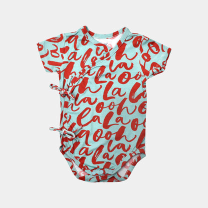 Ooh La La Front-tie Bodysuit & Leggings 2-pc Set