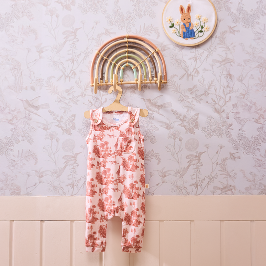 Forest Fables Toile Drop Crotch Romper