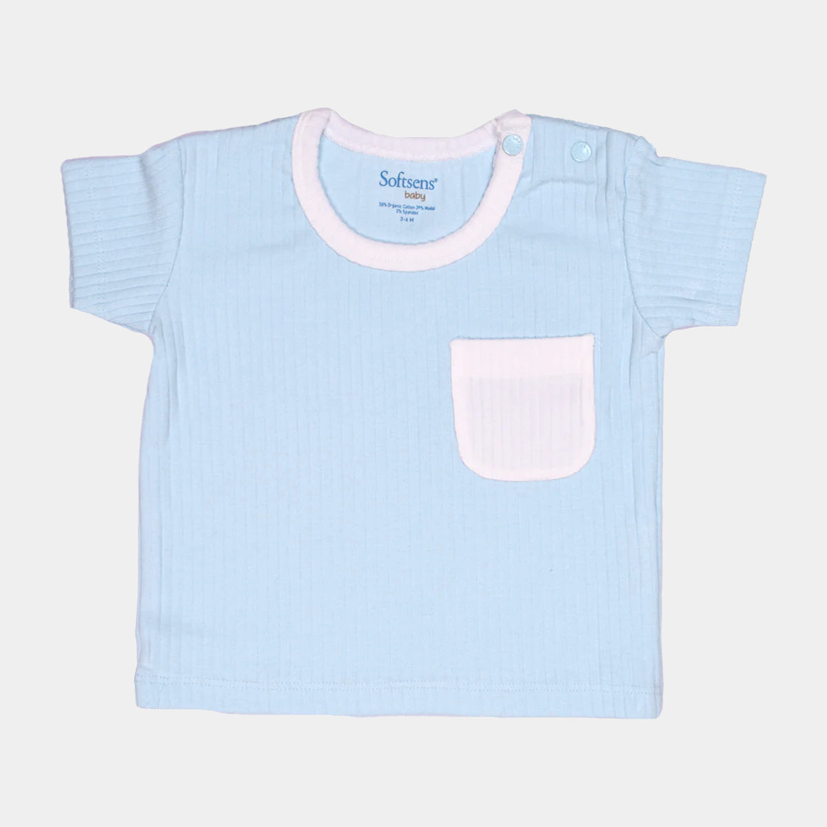 Powder Blue Ribbed Top & Shorts Set