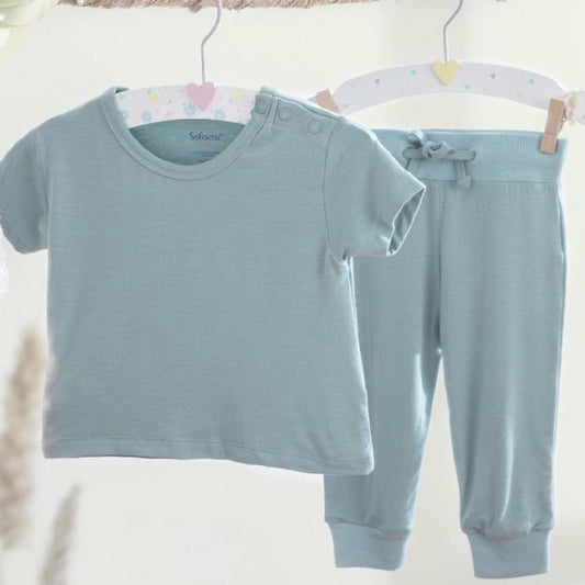 Aquifer Teal Bamboo Top & Bottom Set