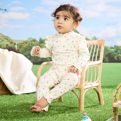 Berry Pop Ribbed Co-ord Set - Ivory