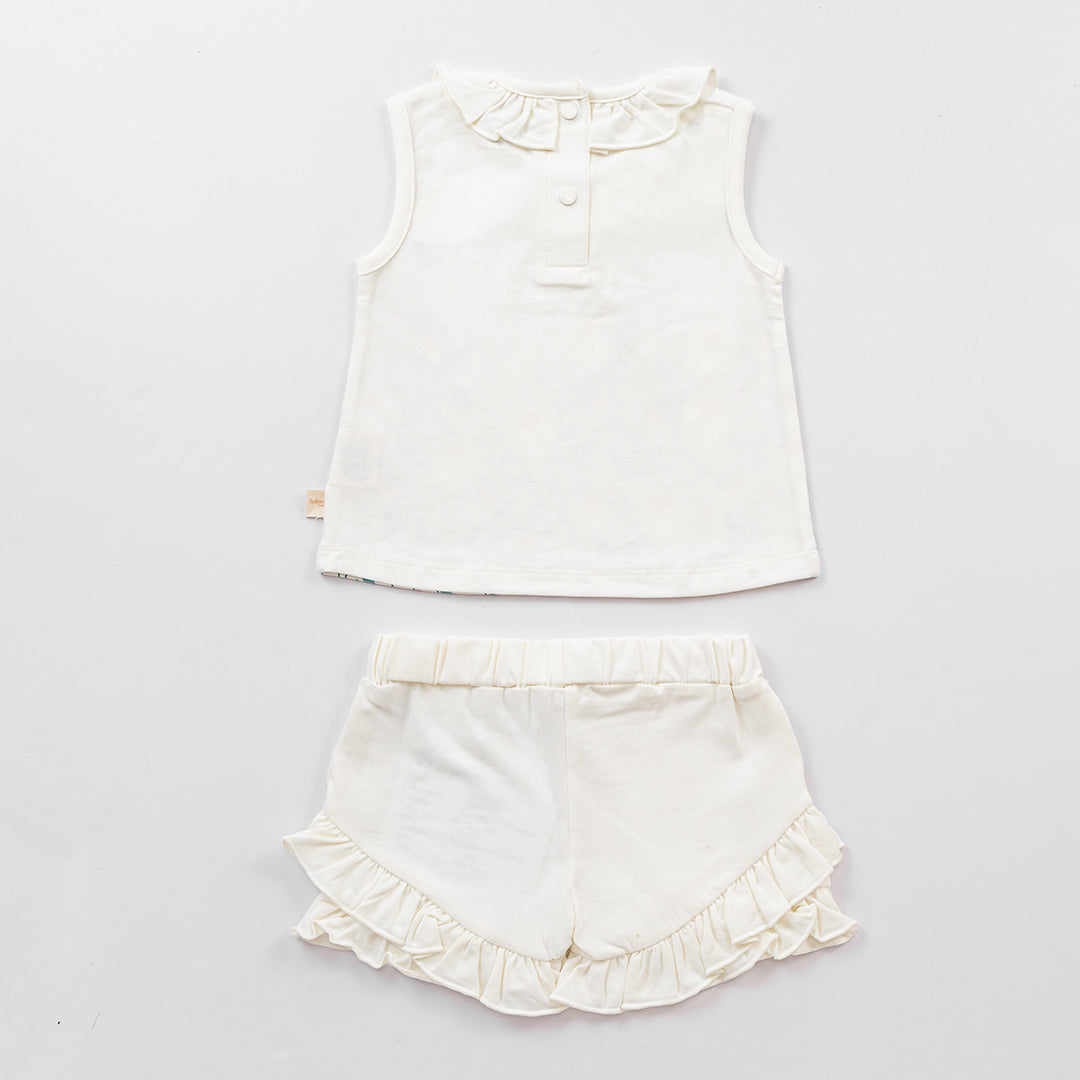 2 Piece Wild Flower Co-ord Set - Ivory