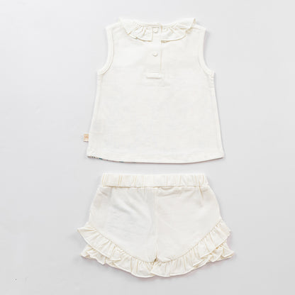 2 Piece Wild Flower Co-ord Set - Ivory