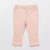 Ribbed Leggings with Lace - Rose Quartz