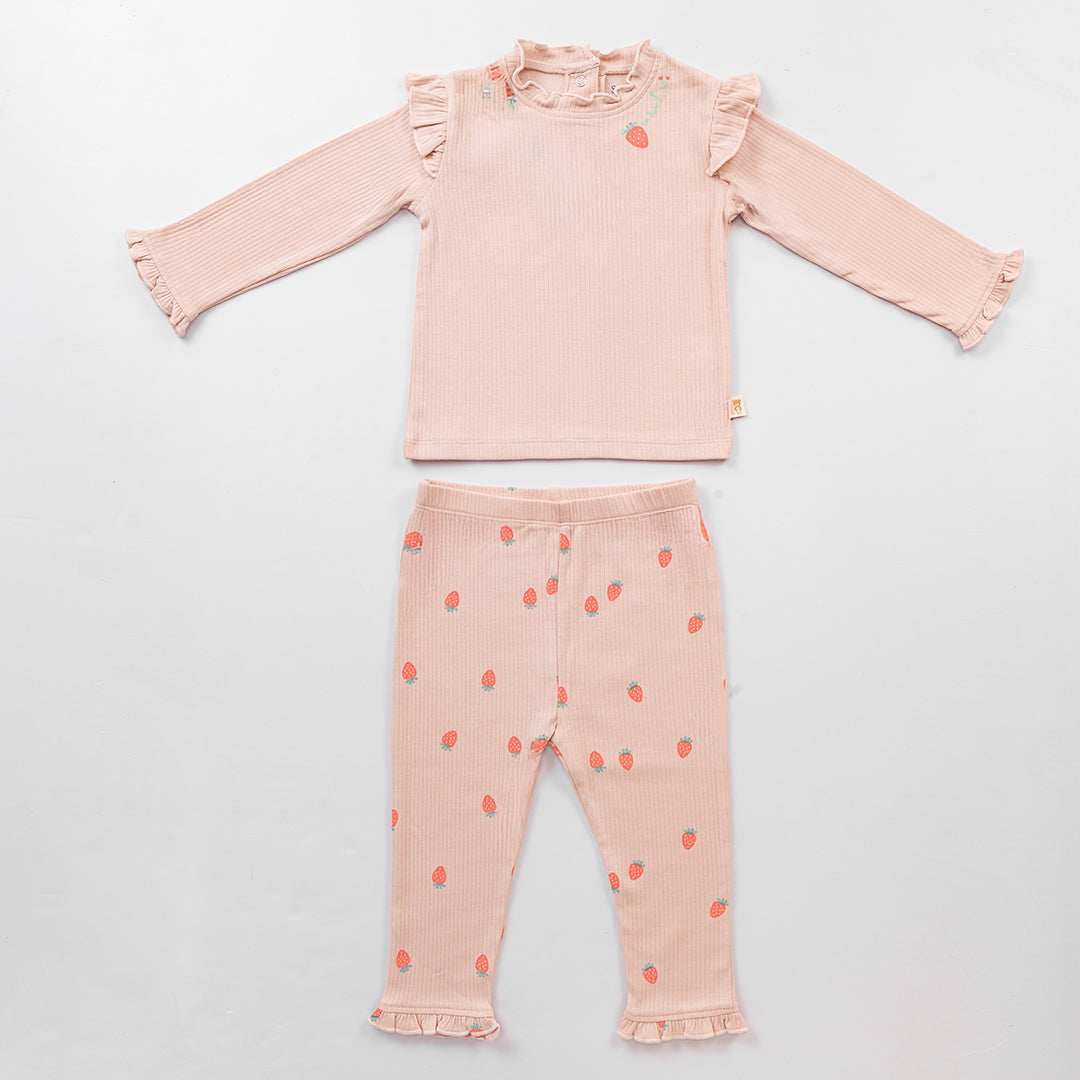2 Piece Sweet Strawberry Co-ord Set - Rose Quartz