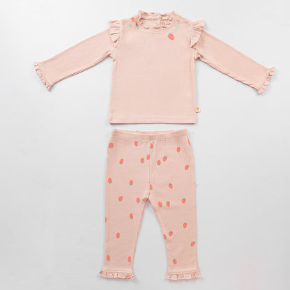 2 Piece Sweet Strawberry Co-ord Set - Rose Quartz
