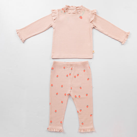 2 Piece Sweet Strawberry Co-ord Set - Rose Quartz