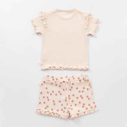 2 Piece Never Stop Blooming Co-ord Set – Beige