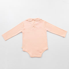 Peter Pan Collar Bodysuit - Peach Melba