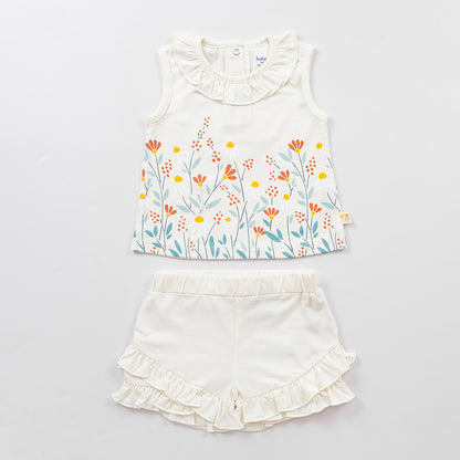 2 Piece Wild Flower Co-ord Set - Ivory