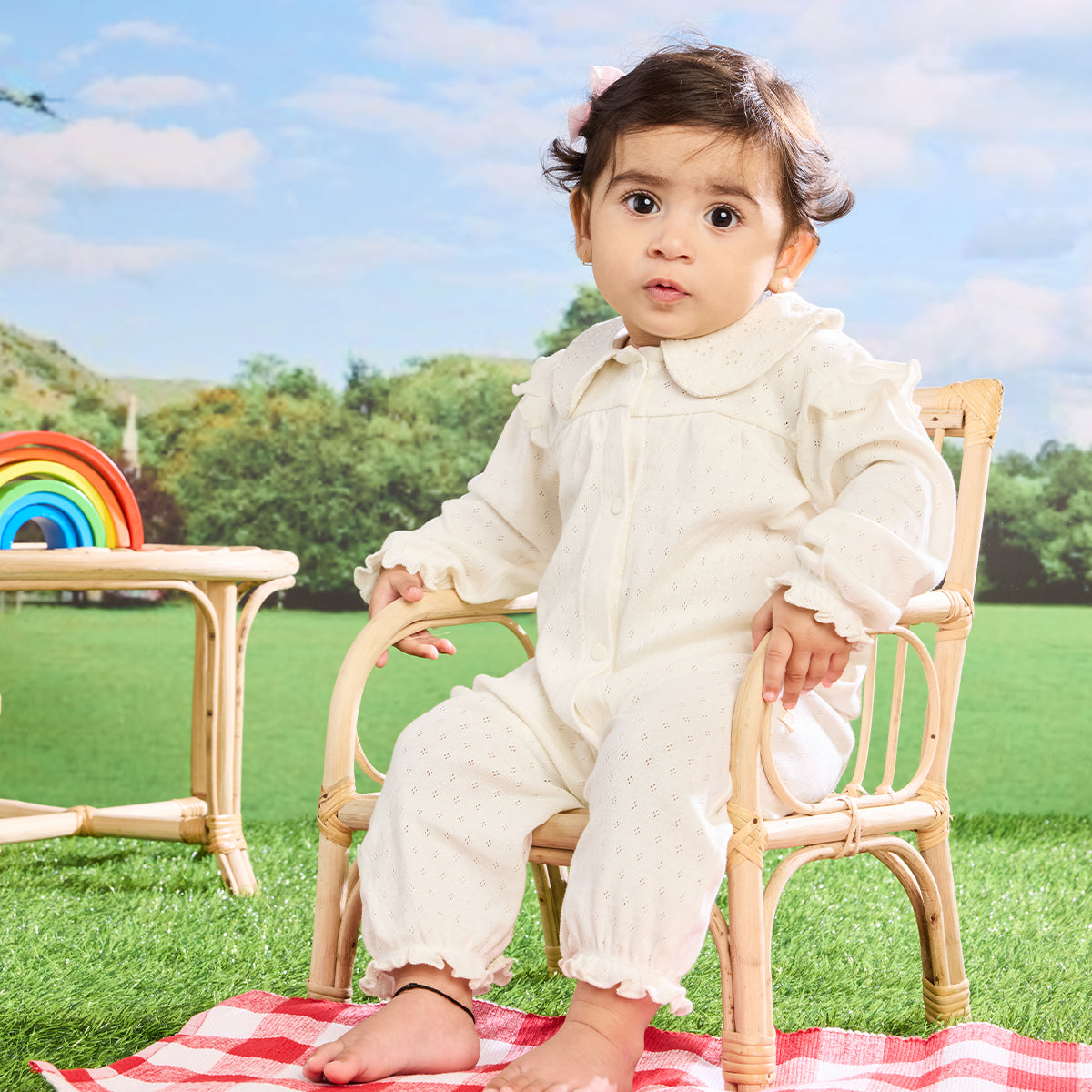 Pointelle  Romper - Ivory